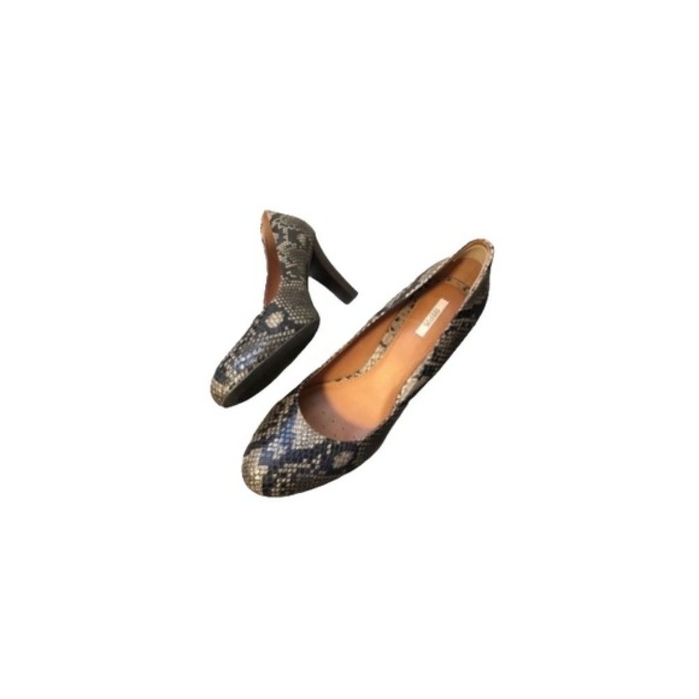 Geox Respira Snake Print Leather Heels - Women’s Size 9